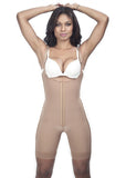 Thin Strap Girdle - Half Leg -  Front View -  Nude Cocoa