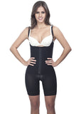 Thin Strap Girdle - Half Leg -  Front View -  Black
